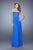 La Femme - 21462 Ruched Sweetheart A-line Dress In Blue