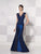 Cameron Blake - Two Piece V Neck Long Dress 214684W in Blue
