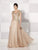 Cameron Blake - Chiffon Cap Sleeved Gown in Neutral