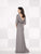 Cameron Blake - V Neck Quarter Length Sleeves Long Dress 214694