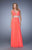 La Femme - 21475 Embroidered V-neck Jersey Dress In Orange