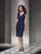 Social Occasions - 214844 Lace V-Neck Dress in Blue