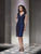 Social Occasions - 214844 Lace V-Neck Dress in Blue