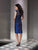 Social Occasions - 214844 Lace V-Neck Dress in Blue