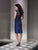 Social Occasions - 214844 Lace V-Neck Dress in Blue