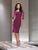 Social Occasions - 214849 Ruched Quarter Length Sleeves Bateau Neck Dress in Red