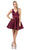 Dancing Queen - 2149 Embellished V-neck A-line Homecoming Dress In Red
