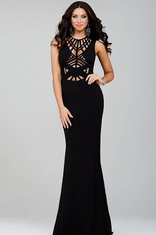 Sleeveless Cutout Detailed Long Sheath Dress 21494