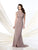 Montage - Beaded Jewel Neck Long Dress 214950 in Brown