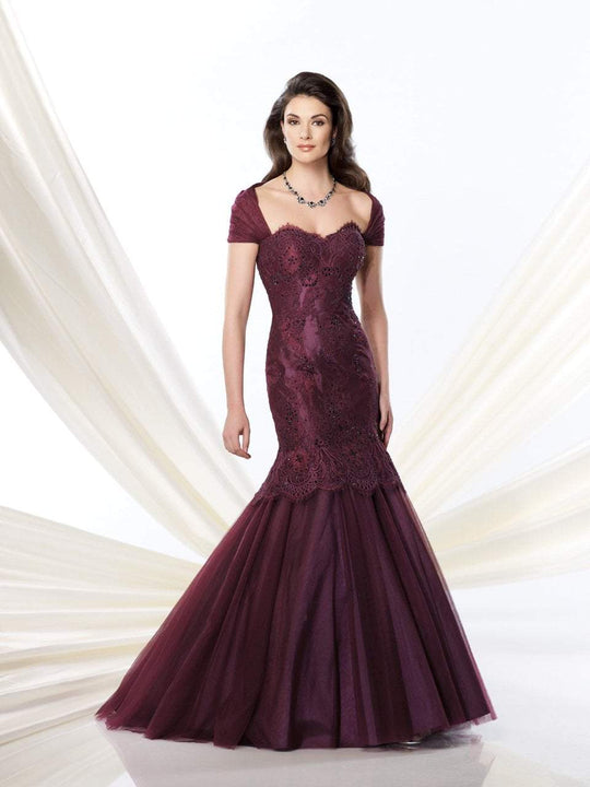 Montage by Mon Cheri - 214956  Strapless Gown with Matching Shrug  in Purple