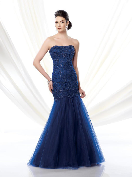 Ivonne D by Mon Cheri - 214D54 Long Dress In Cobalt Blue