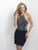 Intrigue - Beaded Halter Neck with Side Cutouts  Dress 214 in Blue