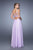 La Femme - 21502 Sleeveless V-neck A-line Dress In Purple