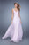 La Femme - 21502 Sleeveless V-neck A-line Dress In Pink