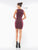 Colors Dress - 2151 Deep V-neck Metallic Mesh Sheath Dress in Red