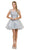 Dancing Queen - 2153 Illusion Jewel Floral A Line Cocktail Dress