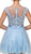 Dancing Queen - 2153 Illusion Jewel Floral A Line Cocktail Dress