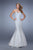 La Femme - 21537 Sweetheart Lace Mermaid Gown In Neutral and Blue