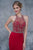 Nina Canacci - 2153 Bedazzled Illusion Halter Sheath Dress In Red