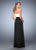 La Femme - 21555 Strapless Two-Tone Satin Evening Gown In Black and White