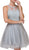 Dancing Queen - 2156 Halter Floral Appliques Tulle Cocktail Dress In Silver