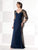 Cameron Blake - Beaded Quarter Length Sleevess Long Dress 215630  in Blue