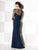 Cameron Blake - Beaded Quarter Length Sleevess Long Dress 215630  in Blue