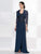 Cameron Blake - Lace Applique Gown with Bolero in Blue