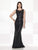 Cameron Blake - Sleeveless Lace Sequined Long Dress 215633 in Black