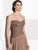 Cameron Blake - Lace Quarter Length Sleeves A Line Gown 215639 in Brown