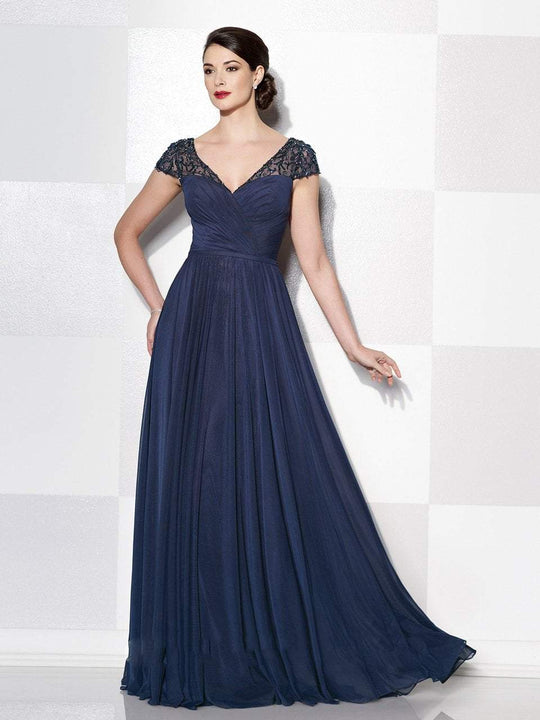 Cameron Blake - V Neck A Line Long Dress 215641