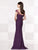 Cameron Blake - Embroidered Cap Sleeves Trumpet Gown 215642 in Purple