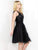 Social Occasions - 215811 Sequined V-Neck A-Line Dress in Black