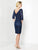 Social Occasions - Quarter Length Sleeves V-Neck Dress 215818  in Blue