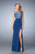 La Femme - 21583 Embellished Illusion Evening Gown In Blue