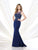Montage - Beaded Illusion Bateau Neck Dress 215901