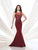 Mon Cheri - 215901 Beaded Illusion Bateau Neck Dress in Red
