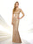 Mon Cheri - 215912 Cap Sleeve Illusion Lace Gown in Gold
