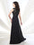 Montage - 215915 Lace V-Neck Sleeveless Dress in Black