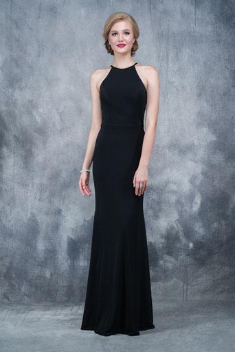 Nina Canacci - 2159 High Halter Cutout Sheath Gown In Black