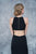 Nina Canacci - 2159 High Halter Cutout Sheath Gown In Black