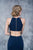 Nina Canacci - 2159 High Halter Cutout Sheath Gown In Blue