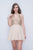 Nina Canacci - 215 Floral Motif Bodice Chiffon A-Line Dress