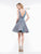 Colors Dress - 2160 Metallic Glitter V-Neck Cocktail Dress in Purple