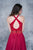 Nina Canacci - 2160 Floral Haltered A-line Evening Gown In Red