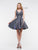 Colors Dress - 2160 Metallic Glitter V-Neck Cocktail Dress in Blue