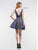 Colors Dress - 2160 Metallic Glitter V-Neck Cocktail Dress in Blue