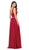 Dancing Queen - 2161 Beaded Lace V-neck A-line Prom Dress In Red