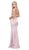 Dancing Queen - 2162 Embellished Illusion Halter Sheath Prom Dress In Pink