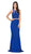 Dancing Queen - 2162 Embellished Illusion Halter Sheath Prom Dress In Blue